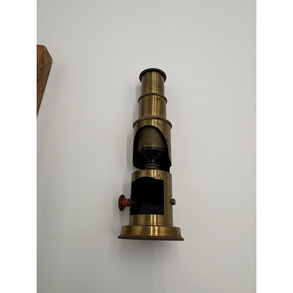 Antique Brass Field Microscope-Not Teated With Original Box Is Broken